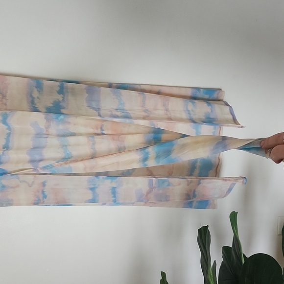 Sheer swimsuit cover up skirt, elastic waist, double front slit, large, vacation - Picture 4 of 9